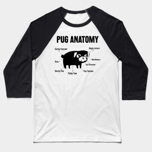 The Pug Anatomy Baseball T-Shirt